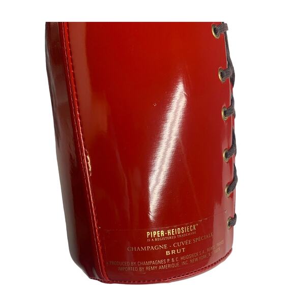 1990 Piper Heidsieck Red Lace Up Corset‎ Sleeve Empty Bottle Jean Paul Gaultier - Picture 7 of 9